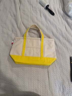ShoreBags Canvas Boat Tote Bag with Crossbody Strap Yellow and Natural